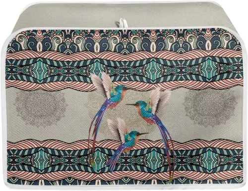 Vista 23 de Cubierta para tostadora de 2 rebanadas con tema de desayuno para cocina, lavable para electrodomésticos, cubierta para hacer pan, resistente a
