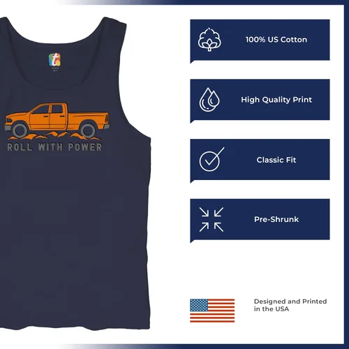 Vista 135 de Tee Hunt Camisetas gráficas y camisetas sin mangas para hombre Roll with Power Pickup Truck