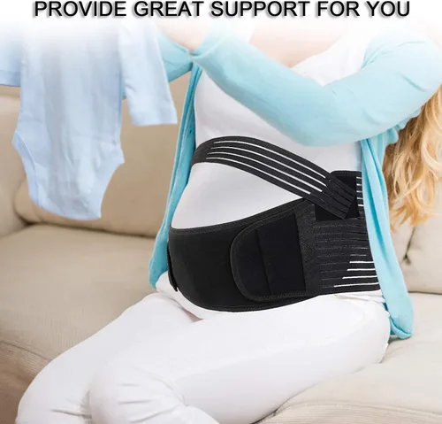 Vista 7 de GECONLE Cinturón de maternidad Cinturón de apoyo para embarazo, banda suave y transpirable, cinturón de apoyo abdominal para aliviar el dolor