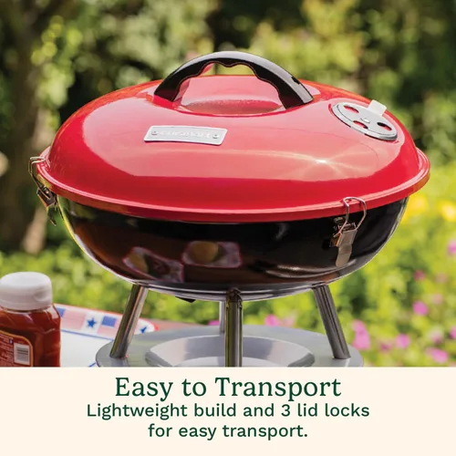 Vista 4 de Portátil barbacoa de carbón, Cuisinart ccg-190, 14 in, Rojo