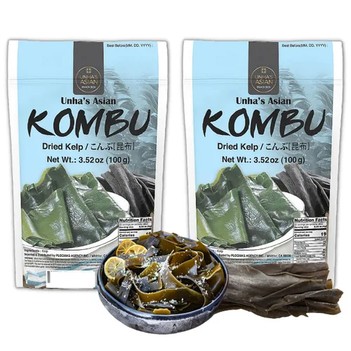 Vista 10 de Unha's Korean Wild Kombu - Kelp seco, 3.52 onzas, producto de Corea Hand-Harvested, Natural, No Added Salt, No MSG, Dashi Broth, Miso Soup, Ramen