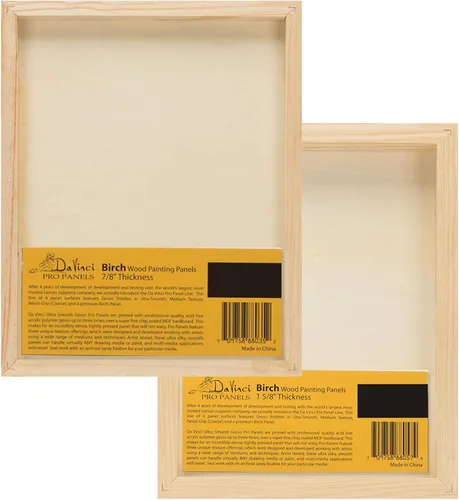 Vista 4 de Da Vinci Pro Panel de madera de abedul de 1-5/8 pulgadas de profundidad, paquete de 4 paneles rectangulares medianos, textura fina, resistente a