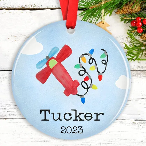 Vista 12 de Adornos de Navidad personalizados para camión volquete, adorno personalizado para bebé, adornos para árbol de Navidad para niños, adornos de camión