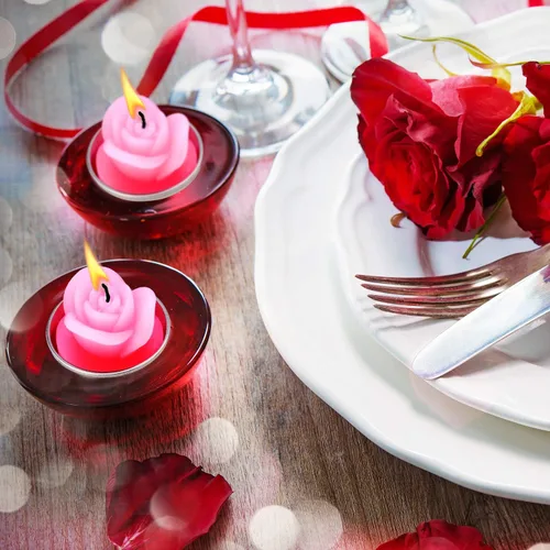 Vista 6 de TecUnite 12 velas de rosas hechas a mano, delicadas velas de rosas para San Valentín, spa, fiesta, boda, regalo para decoración del hogar (rosa)