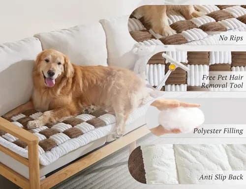 Vista 3 de Funda de cojín de sofá para perros, funda lavable para sofá de mascotas, fundas de sofá para love seat, fundas deslizables, manta protectora de sofá