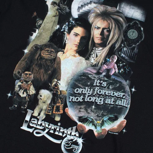 Vista 3 de Popfunk Camiseta y pegatinas clásicas de la película del Rey Goblin David Bowie