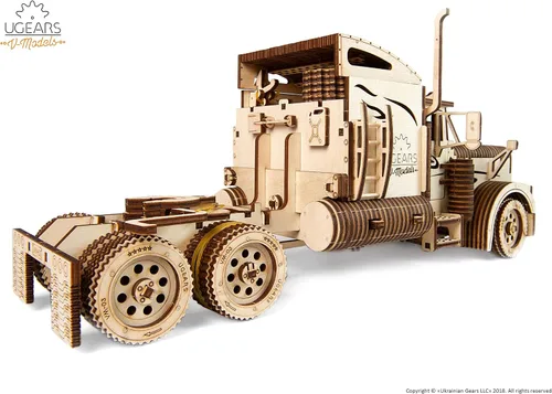 Vista 4 de UGEARS Modelos 3-D Rompecabezas de madera - Camión mecánico pesado niño VM-03 Kit de modelo de madera para adultos y adolescentes