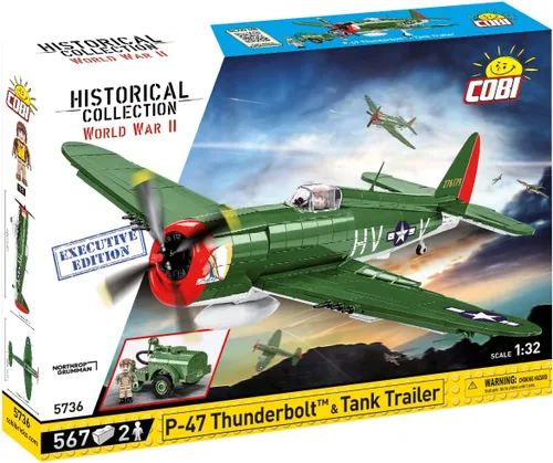 Vista 2 de COBI Colección Histórica WWII P-47 Thunderbolt™ & Tank Trailer Edición Ejecutiva