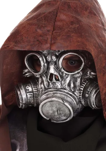 Vista 3 de Disfraz infantil de Apocalypse Wasteland Survivor Traje de Ranger resistente con chaqueta con capucha, máscara y bufanda