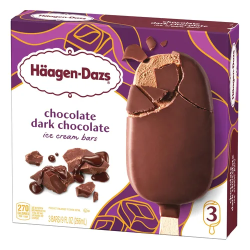 Vista 6 de Haagen-Dazs, Barras de helado de chocolate negro con chocolate, 3 unidades (congelado)