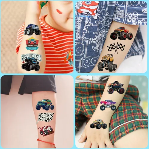 Vista 4 de 180 piezas de tatuajes temporales que brillan en la oscuridad para suministros de fiesta, lindos recuerdos de fiesta de cumpleaños, decoraciones