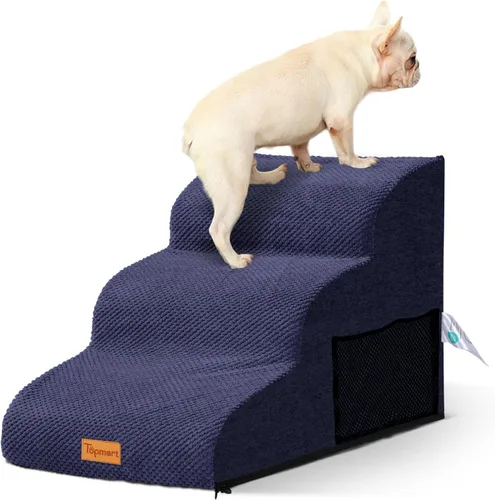 Vista 28 de 2-Step Dog Stairs for Small Dogs, Non-Slip Foam Pet Steps for Low Couch Bed Negro