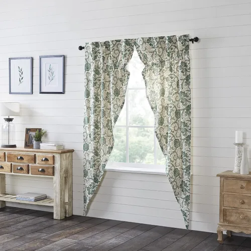 Vista 9 de VHC Brands Dorset Cortina de cenefa para ventana, floral, azul marino, 16 x 73 pulgadas