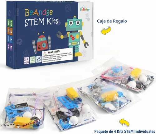 Vista 4 de Juego de 4 kits de robot a granel para niños, juguetes de construcción STEM