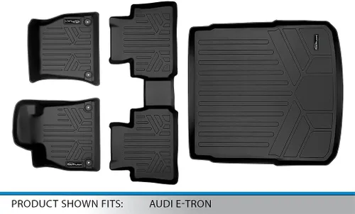 Vista 6 de SMARTLINER - Juego de alfombrillas y forro de carga de ajuste personalizado para todo tipo de clima, 2 filas, compatible con Audi e-tron S Sportback