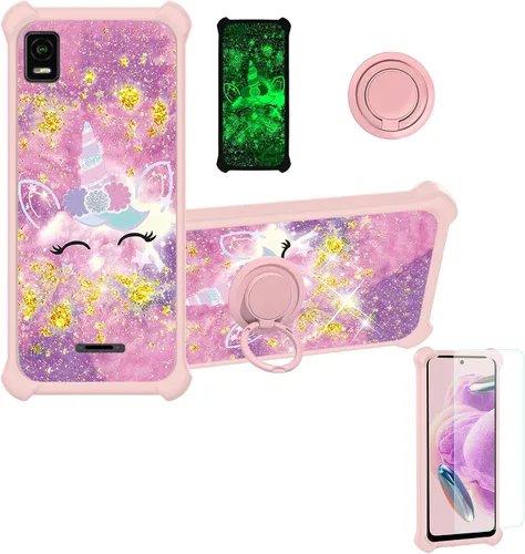 Vista 146 de jioeuinly JSF-DJS - Funda compatible con Nothing Phone 2a con protector de pantalla de vidrio templado, policarbonato duro + silicona suave, soporte
