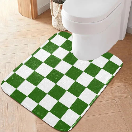 Vista 12 de Tapete de baño a cuadros de tablero de ajedrez, suave, absorbente, lavable, tapete de baño para piso de baño, tapete de baño antideslizante