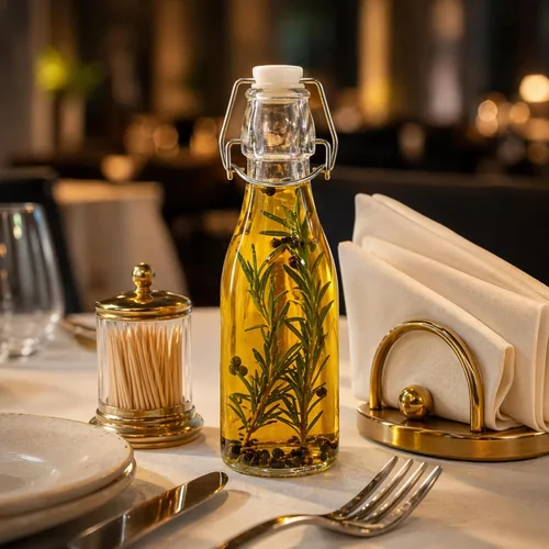 Vista 4 de Restaurantware -Botellas de vidrio con tapa abatible de 9 onzas, 10 botellas de vidrio herméticas con tapas abatibles - Botella pequeña, resellable