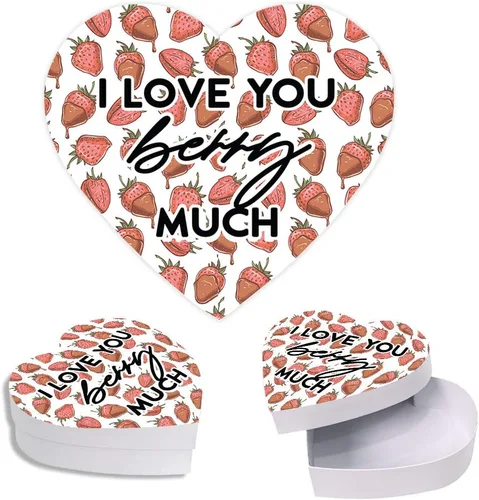 Vista 11 de Andaz Press Caja en forma de corazón para el día de San Valentín con tapa, divertida caja reutilizable en forma de corazón para tocino, caja de Bacon