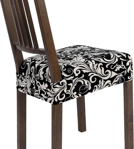 Vista 12 de SearchI Juego de 4 fundas de asiento para sillas de comedor, fundas elásticas extraíbles para sillas de comedor, fundas protectoras para sillas
