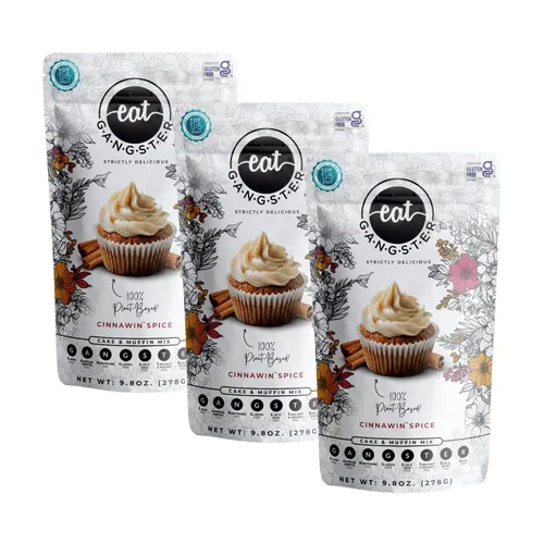 Vista 8 de eat G.A.N.G.S.T.E.R. Mezcla para pastel y muffins de canela Cinnawin, mezcla para hornear apta para alergias, sin granos, sin lácteos, sin frutos