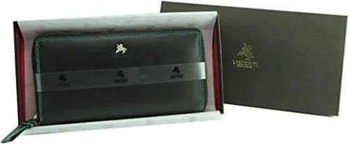 Vista 7 de Visconti - Cartera de mano de piel suave multicolor para mujer, Spectrum 33 (negro multicolor), Negro