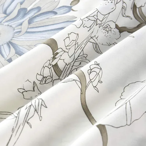 Vista 5 de Wake In Cloud - Fundas de almohada florales, 100% tela de algodón, estilo vintage floral shabby chic de granja botánica, juego de 2 fundas
