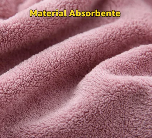 Vista 3 de M-bestl Paquete de 2 toallas de microfibra para el cabello, toalla de secado de cabello con diseño de botón, toalla para la cabeza para secar