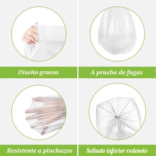 Vista 4 de Teivio - Bolsas de basura pequeñas transparentes de 4 galones, 150