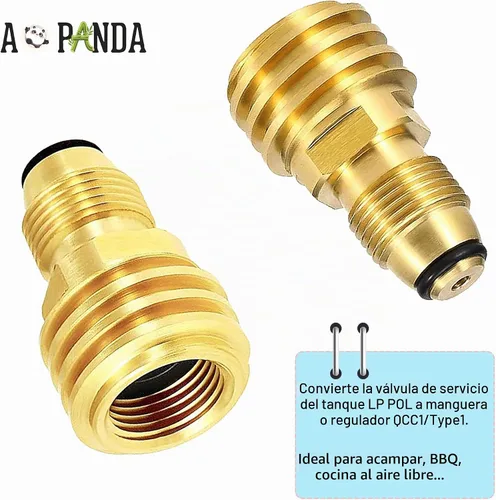 Vista 5 de AOPANDA El adaptador de tanque de propano convierte la válvula de servicio de tanque POL LP en manguera QCC1/tipo 1 o regualtor - antiguo a nuevo