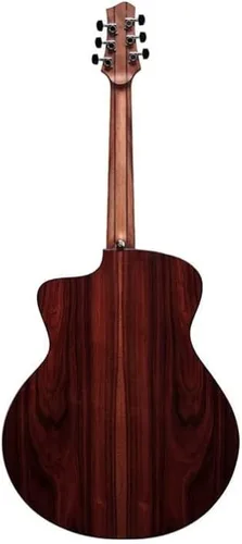 Vista 3 de Ibanez Jon Gomm Signature JGM5 - Guitarra acústica eléctrica, parte superior de satén negro, parte trasera y laterales naturales de alto brillo