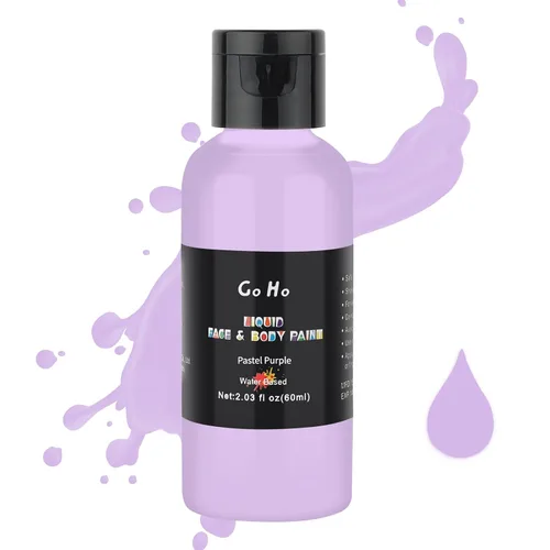 Vista 8 de Go Ho Pintura facial y corporal negra líquida (2.1 onzas), maquillaje negro a base de agua y pintura corporal para aerógrafo maquillaje especial FX