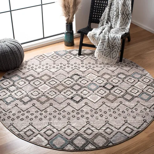 Vista 34 de SAFAVIEH Amsterdam Collection Alfombra Decorativa - 2.3 pies x 4 pies, Negro & Multi, Diseño Marroquí Bohemio, Sin Desprendimiento y Fácil Cuidado