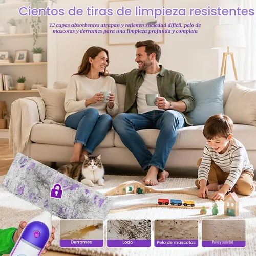 Vista 5 de 50 almohadillas desechables para mopa Swiffer Power Mop Pads Paquete de 50 púrpura