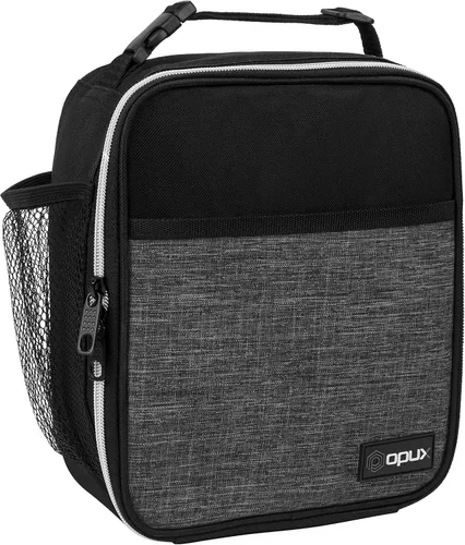 Vista 19 de OPUX lonchera aislada de alta calidad Bolsa de almuerzo escolar suave hermética para niños y niñas Durable y reutilizable como lonchera de Negro