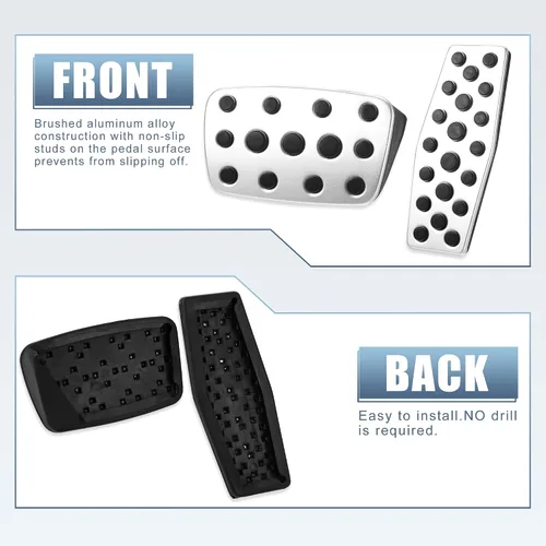 Vista 6 de X AUTOHAUX Kit de pedales de transmisión automática, acelerador de freno, cubierta de pedal de acelerador de gas para Chevrolet Malibu Cruze Impala