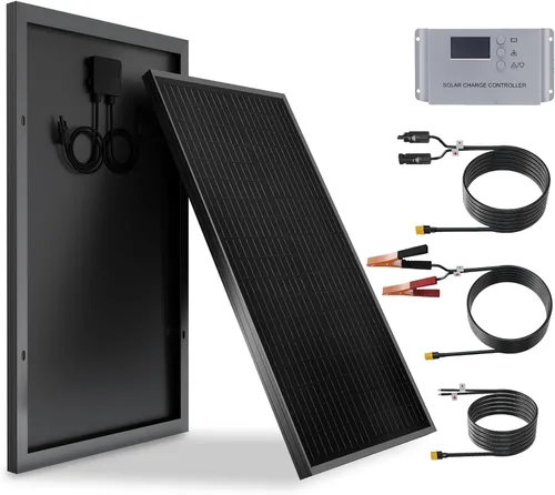 Vista 14 de Kit de panel solar de 20 W, 12 voltios, cargador de batería solar con controlador de carga de 10 A para caravana, barco, automóvil, remolque