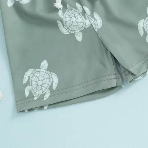 Vista 5 de Aoiureznia Traje de baño para niños pequeños y bebés, trajes de baño de playa, cintura ajustable, pantalones cortos de natación