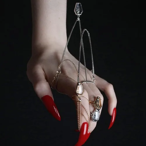 Vista 3 de OIDIMS Anillos abiertos de ataúd de rosas con diseño de ataúd de flor de rosa, estilo punk gótico, para mujeres y hombres, ajustable, extensible