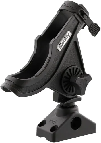 Vista 3 de Scotty 280 Baitcaster/ Spinning Rod Holder w/ #241 Side Deck Mount 360 Degree Rotation, Heavy-Duty Nylon, Fishing Accessory, Adjustable