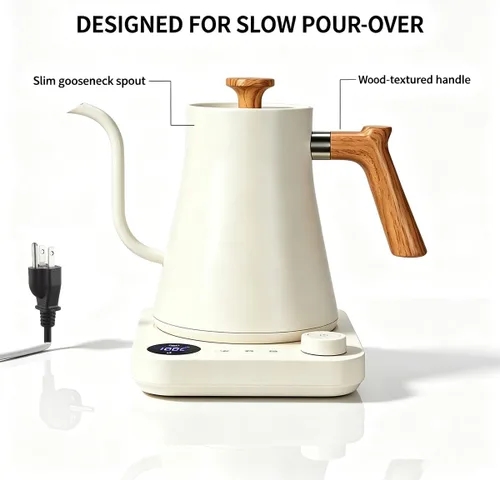 Vista 4 de Hervidor de cuello de cisne 1200 W enchufe de EE. UU. - Té de WGITE
