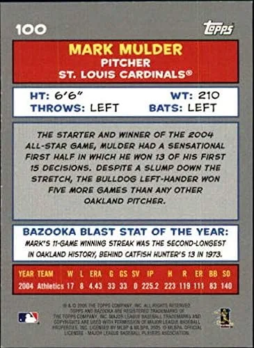 Vista 2 de 2005 Bazooka Minis #100 Mark Mulder - NM-MT