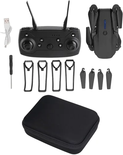 Vista 6 de E88 4 Eje RC Drone Aéreo Quadcopter HD Doble Cámara Alta Resolución Volteando Plegable Negro