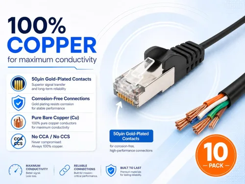 Vista 4 de Intellinet - Cable Ethernet Cat8.1 Slim U/FTP RJ45, paquete de 10 unidades Negro