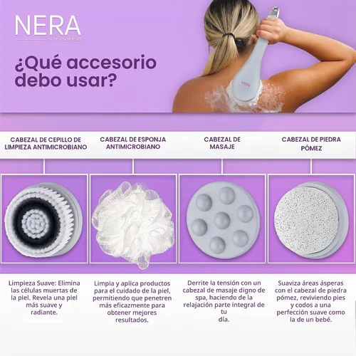 Vista 4 de Spa Sciences NERA - Sistema sónico de limpieza corporal 4 en 1 para ducha