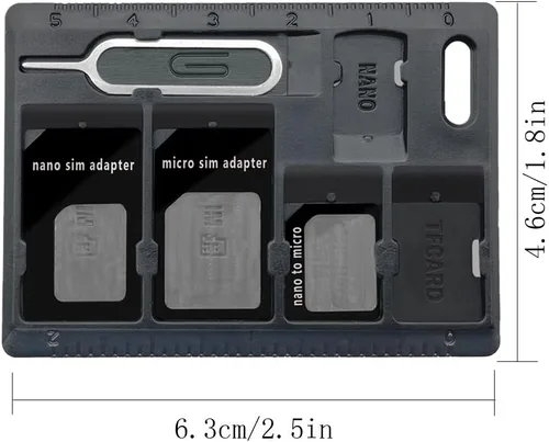 Vista 2 de Paquete de 2 soportes para tarjetas SIM con pasadores de abrede bandejas, juego de herramientas de almacenamiento de tarjetas para tarjetas