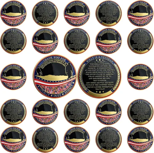 Vista 7 de BHealthLife Moneda de desafío de apreciación de veteranos militares gracias por su servicio Regalo para veteranos