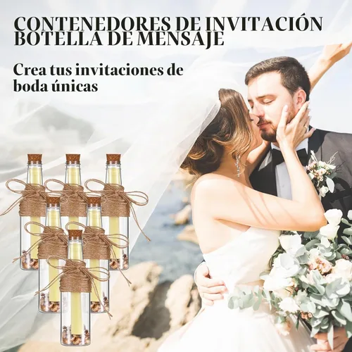 Vista 4 de Tanlade 20 botellas de plástico de arena de 5.6 onzas con tapones de corcho, recipientes de botella de mensajes de deseos, botellas transparentes
