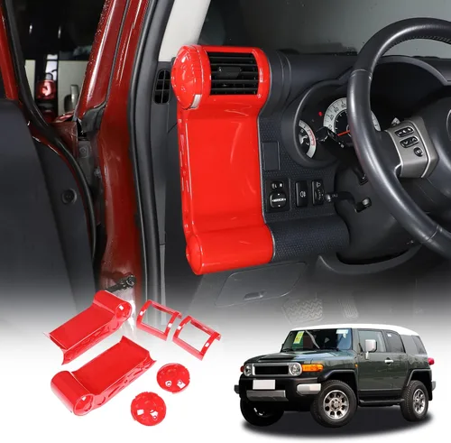 Vista 11 de Panel decorativo de marco de salida de aire lateral de tablero de automóvil ABS para Toyota FJ Cruiser (XJ10) 2007-2022, kit de ventilación de aire