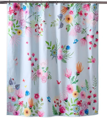 Vista 28 de Maison d' Hermine Cortina de ducha 100% algodón, un panel, 70 x 72 pulgadas, cortinas de ducha de tela lavable para baño, fácil de colgar con 12